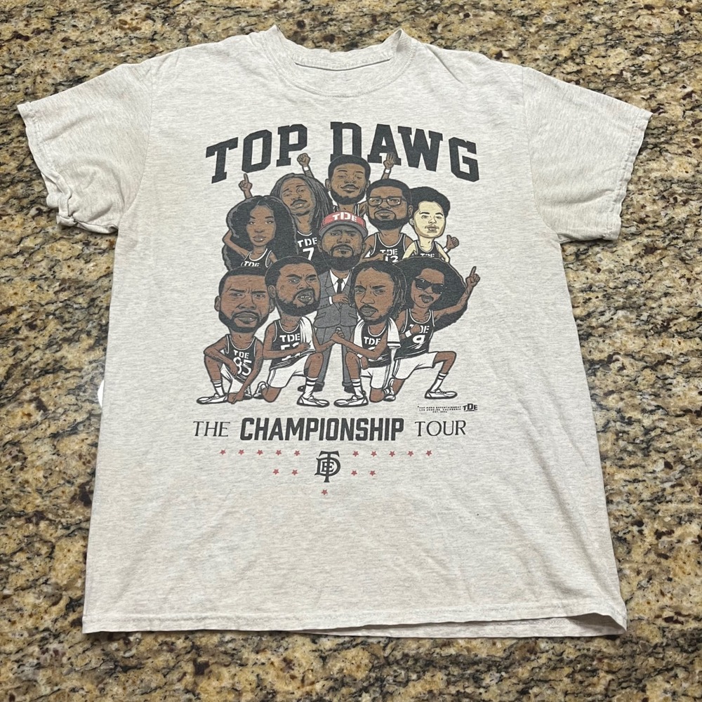 TDE Top Dawg Entertainment Championship Tour 2018 Grey Graphic T-Shirt Mens M